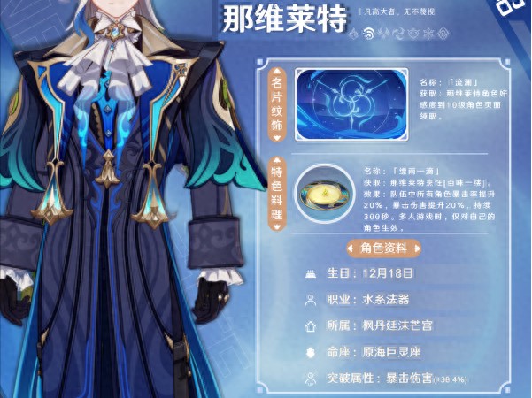 原神那维莱特使用攻略-战斗天赋技能介绍