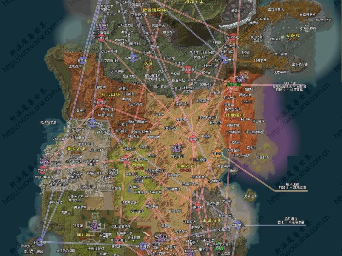 魔兽世界怀旧服wow地图等级分布-1至60级地图任务路线大全