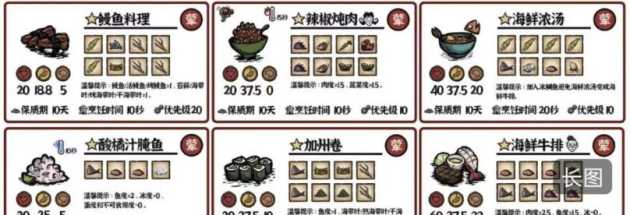 饥荒新家园料理食谱配方大全